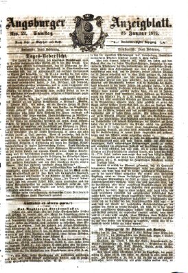 Augsburger Anzeigeblatt Samstag 25. Januar 1873