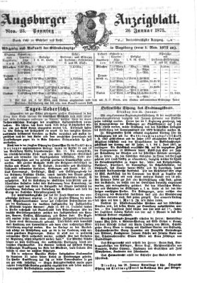 Augsburger Anzeigeblatt Sonntag 26. Januar 1873