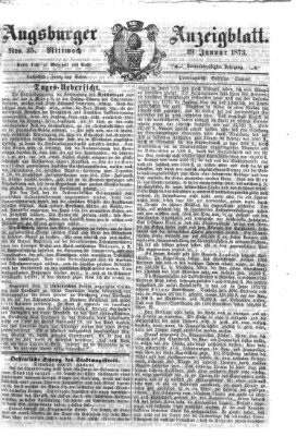 Augsburger Anzeigeblatt Mittwoch 29. Januar 1873