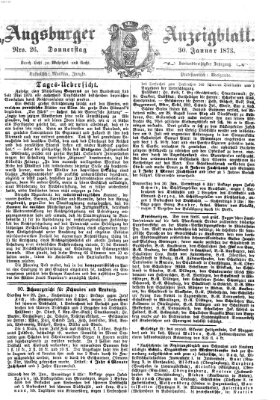 Augsburger Anzeigeblatt Donnerstag 30. Januar 1873