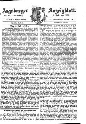 Augsburger Anzeigeblatt Sonntag 9. Februar 1873