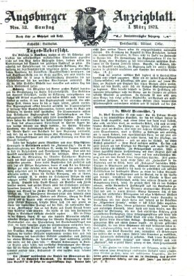 Augsburger Anzeigeblatt Samstag 1. März 1873