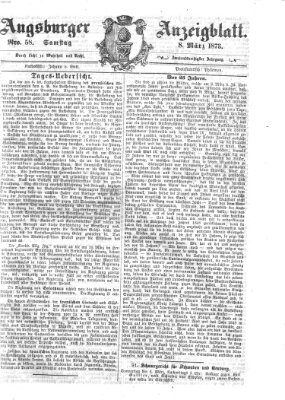 Augsburger Anzeigeblatt Samstag 8. März 1873