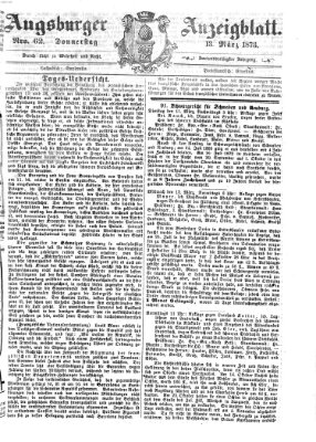 Augsburger Anzeigeblatt Donnerstag 13. März 1873