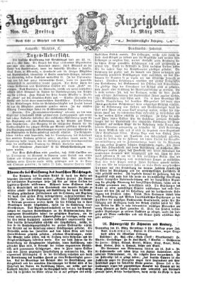 Augsburger Anzeigeblatt Freitag 14. März 1873