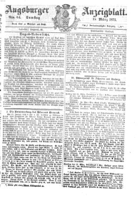 Augsburger Anzeigeblatt Samstag 15. März 1873