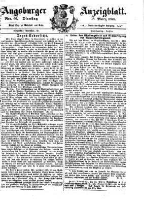 Augsburger Anzeigeblatt Dienstag 18. März 1873