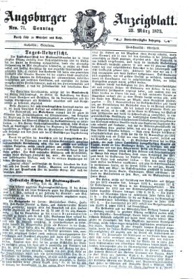 Augsburger Anzeigeblatt Sonntag 23. März 1873