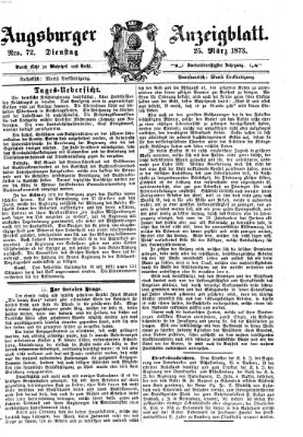 Augsburger Anzeigeblatt Dienstag 25. März 1873