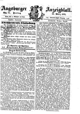 Augsburger Anzeigeblatt Freitag 28. März 1873