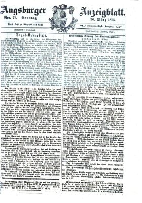 Augsburger Anzeigeblatt Sonntag 30. März 1873