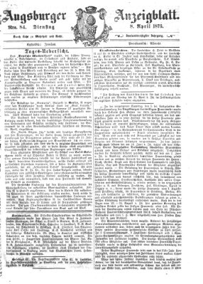 Augsburger Anzeigeblatt Dienstag 8. April 1873