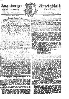 Augsburger Anzeigeblatt Mittwoch 9. April 1873