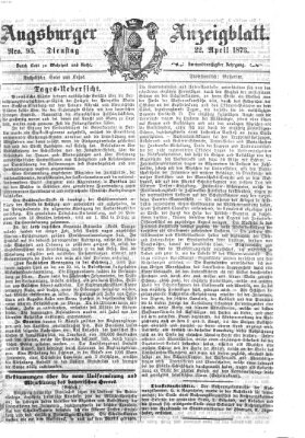 Augsburger Anzeigeblatt Dienstag 22. April 1873