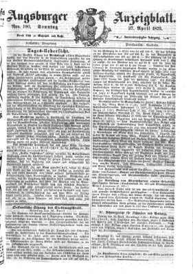 Augsburger Anzeigeblatt Sonntag 27. April 1873