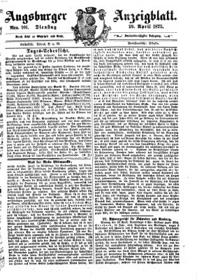 Augsburger Anzeigeblatt Dienstag 29. April 1873