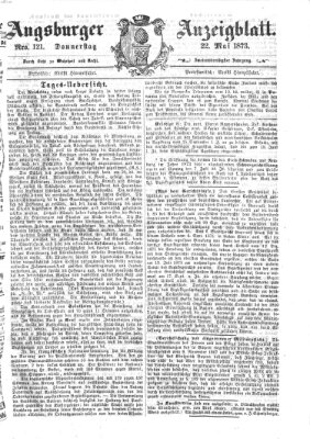 Augsburger Anzeigeblatt Donnerstag 22. Mai 1873