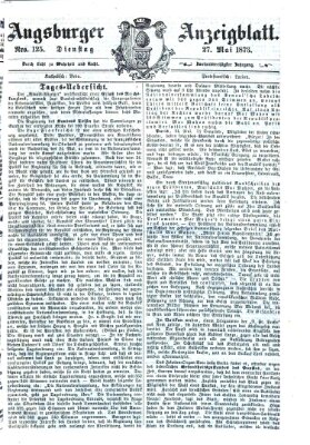 Augsburger Anzeigeblatt Dienstag 27. Mai 1873