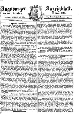 Augsburger Anzeigeblatt Dienstag 10. Juni 1873