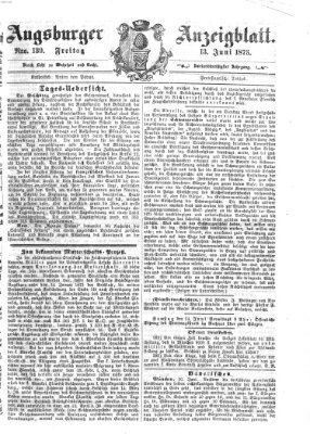 Augsburger Anzeigeblatt Freitag 13. Juni 1873