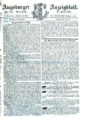 Augsburger Anzeigeblatt Mittwoch 18. Juni 1873