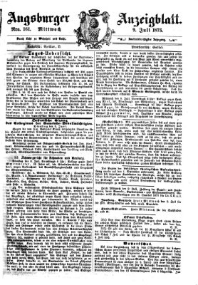 Augsburger Anzeigeblatt Mittwoch 9. Juli 1873