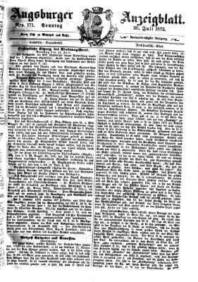 Augsburger Anzeigeblatt Sonntag 20. Juli 1873