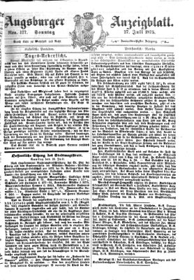 Augsburger Anzeigeblatt Sonntag 27. Juli 1873