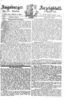 Augsburger Anzeigeblatt Samstag 2. August 1873