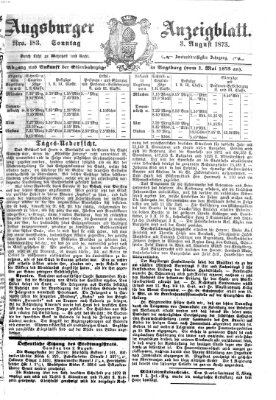 Augsburger Anzeigeblatt Sonntag 3. August 1873