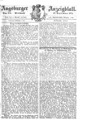 Augsburger Anzeigeblatt Mittwoch 10. September 1873