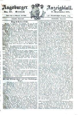 Augsburger Anzeigeblatt Mittwoch 17. September 1873