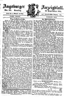 Augsburger Anzeigeblatt Samstag 20. September 1873