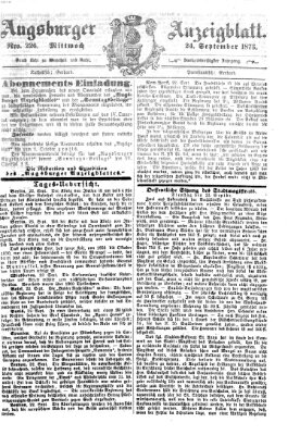 Augsburger Anzeigeblatt Mittwoch 24. September 1873