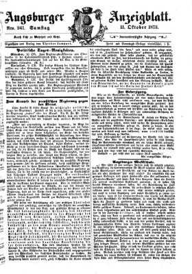 Augsburger Anzeigeblatt Samstag 11. Oktober 1873