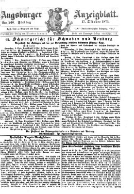 Augsburger Anzeigeblatt Freitag 17. Oktober 1873