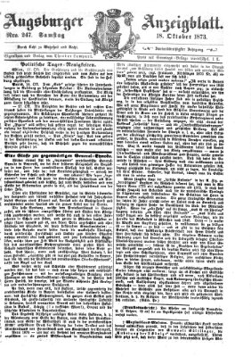 Augsburger Anzeigeblatt Samstag 18. Oktober 1873