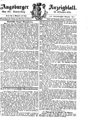 Augsburger Anzeigeblatt Donnerstag 23. Oktober 1873