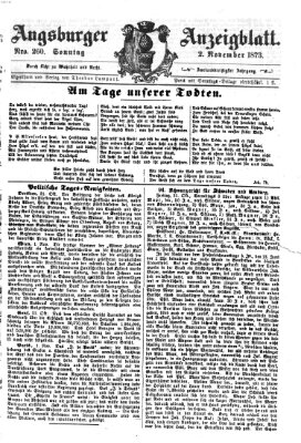 Augsburger Anzeigeblatt Sonntag 2. November 1873