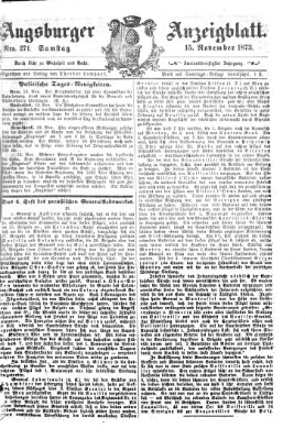 Augsburger Anzeigeblatt Samstag 15. November 1873