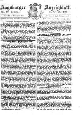 Augsburger Anzeigeblatt Sonntag 23. November 1873