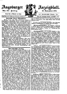 Augsburger Anzeigeblatt Freitag 28. November 1873