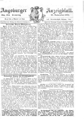 Augsburger Anzeigeblatt Sonntag 30. November 1873