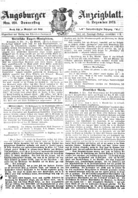 Augsburger Anzeigeblatt Donnerstag 11. Dezember 1873