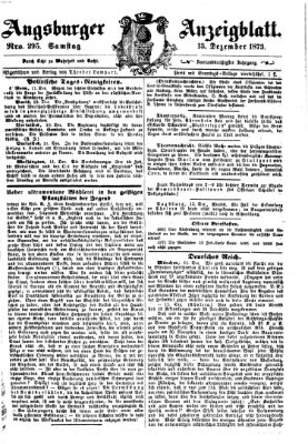 Augsburger Anzeigeblatt Samstag 13. Dezember 1873