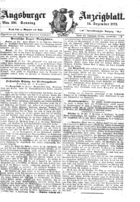 Augsburger Anzeigeblatt Sonntag 14. Dezember 1873