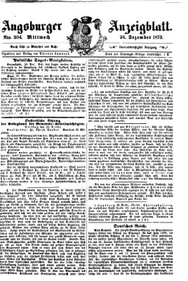 Augsburger Anzeigeblatt Mittwoch 24. Dezember 1873