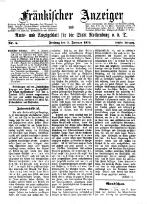 Fränkischer Anzeiger Freitag 5. Januar 1872