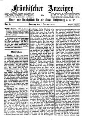 Fränkischer Anzeiger Sonntag 7. Januar 1872