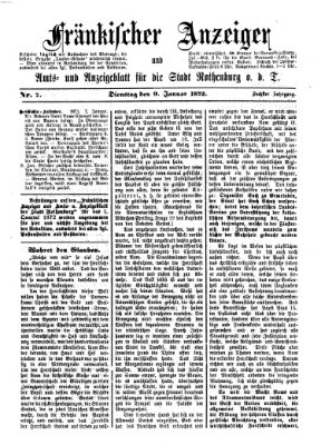 Fränkischer Anzeiger Dienstag 9. Januar 1872